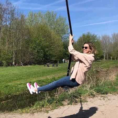 Jade Wimgore on a zipline